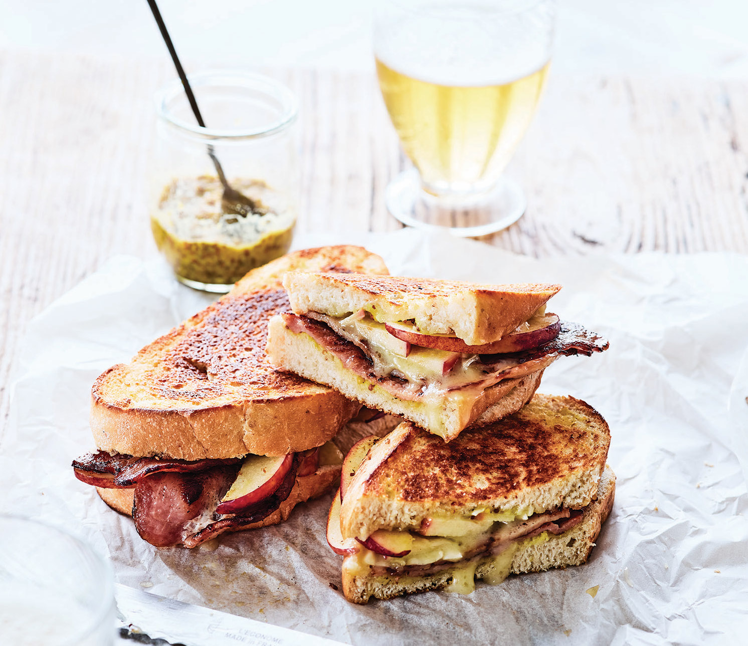 Apple, Bacon and Brie Cheese Toasties